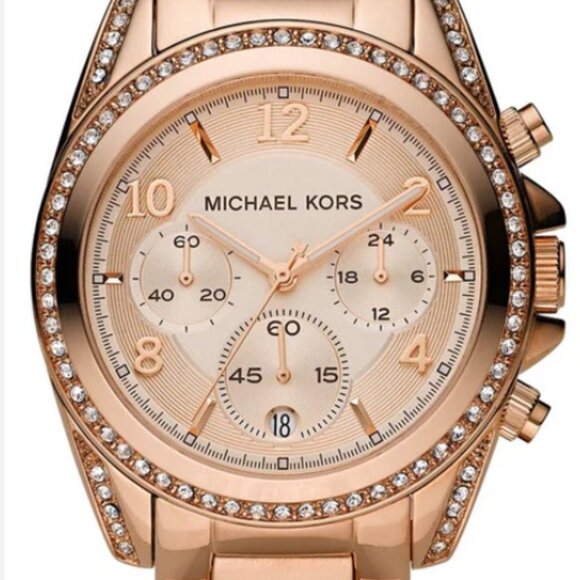 MICHAEL KORS MK5263 Blair All Rose-Gold 39mm Chronograph Watch w/ new battery! - Picture 10 of 11